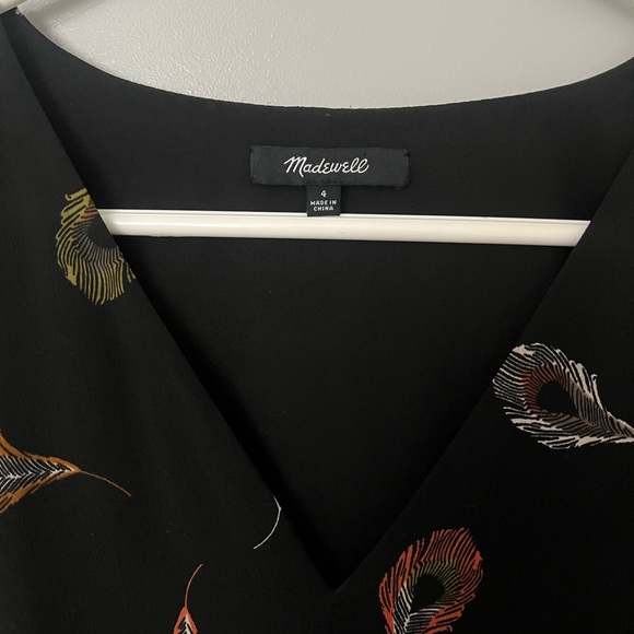 Madewell Long-Sleeve Poppy Wrap Dress in Peacock Feathers Size 4 - Picture 8 of 8